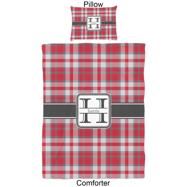 Red & Gray Plaid Comforter Set - Twin - Approval