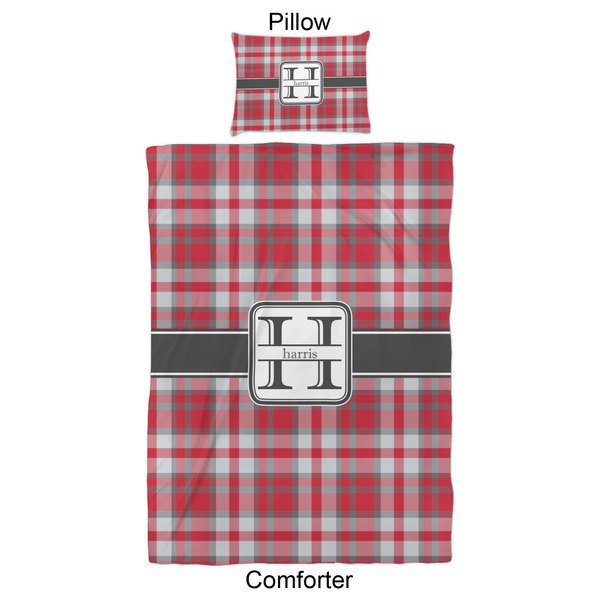 Red & Gray Plaid Comforter Set - Twin XL - Approval