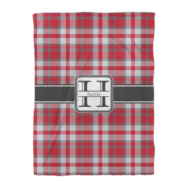 Red & Gray Plaid Comforter - Twin XL - Front