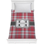 Red & Gray Plaid Comforter - Twin (Personalized)