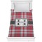 Red & Gray Plaid Comforter - Twin (Personalized)