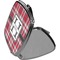 Red & Gray Plaid Compact Mirror (Side View)