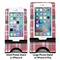 Red & Gray Plaid Compare Phone Stand Sizes - with iPhones