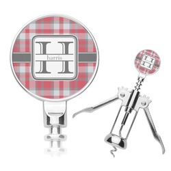 Red & Gray Plaid Corkscrew (Personalized)