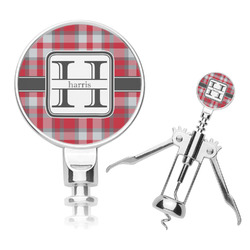Red & Gray Plaid Corkscrew (Personalized)