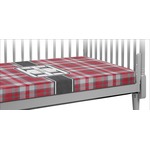 Red & Gray Plaid Crib Fitted Sheet (Personalized)