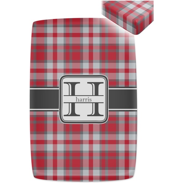 Red & Gray Plaid Crib Fitted Sheet - Apvl