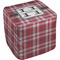 Red & Gray Plaid Cube Poof Ottoman (Bottom)