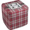 Red & Gray Plaid Cube Poof Ottoman (Top)