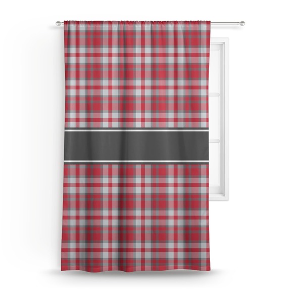 Custom Red & Gray Plaid Curtain
