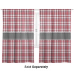 Red & Gray Plaid Curtain Panel - Custom Size