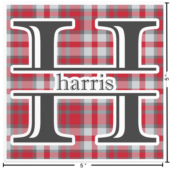Red & Gray Plaid Custom Shape Iron On Patches - L - APPROVAL