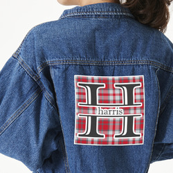 Red & Gray Plaid Large Custom Shape Patch - 2XL (Personalized)