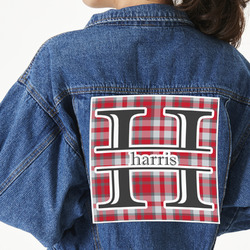 Red & Gray Plaid Twill Iron On Patch - Custom Shape - 3XL (Personalized)