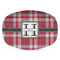 Red & Gray Plaid Plastic Platter - Microwave & Oven Safe Composite Polymer (Personalized)