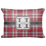 Red & Gray Plaid Decorative Baby Pillowcase - 16"x12" (Personalized)