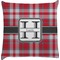 Red & Gray Plaid Decorative Pillow Case (Personalized)