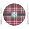 Red & Gray Plaid Dinner Plate