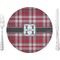 Red & Gray Plaid 10" Glass Lunch / Dinner Plates - Single or Set (Personalized)