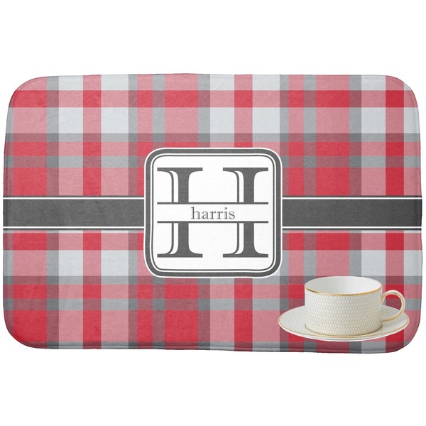 Red & Gray Plaid Dish Drying Mat