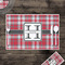 Red & Gray Plaid Disposable Paper Placemat - In Context