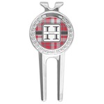 Red & Gray Plaid Golf Divot Tool & Ball Marker (Personalized)