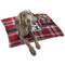 Red & Gray Plaid Dog Bed - Large LIFESTYLE