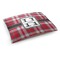 Red & Gray Plaid Dog Bed - Medium w/ Name and Initial
