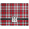 Red & Gray Plaid Dog Food Mat - Large without Bowls