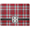 Red & Gray Plaid Dog Food Mat - Medium without bowls