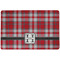 Red & Gray Plaid Dog Food Mat - Small without bowls