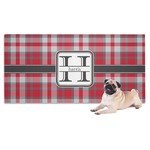 Red & Gray Plaid Dog Towel (Personalized)