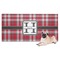 Red & Gray Plaid Dog Towel (Personalized)