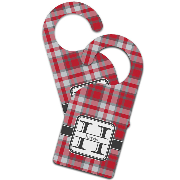 Red & Gray Plaid Door Hanger - MAIN