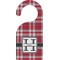 Red & Gray Plaid Door Hanger (Personalized)
