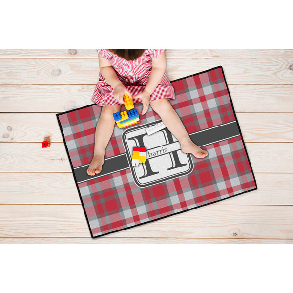 Red & Gray Plaid Door Mats - LIFESTYLE kid