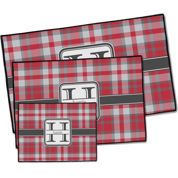 Red & Gray Plaid Door Mats - PARENT MAIN