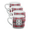 Red & Gray Plaid Double Shot Espresso Mugs - Set of 4 Front