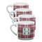 Red & Gray Plaid Double Shot Espresso Cups - Set of 4 (Personalized)