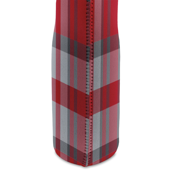 Red & Gray Plaid Double Wine Tote - DETAIL 2 (new)