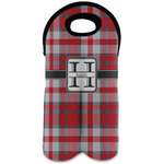 Red & Gray Plaid Wine Tote Bag (2 Bottles) (Personalized)
