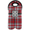 Red & Gray Plaid Wine Tote Bag (2 Bottles) (Personalized)
