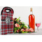 Red & Gray Plaid Double Wine Tote - LIFESTYLE (new)