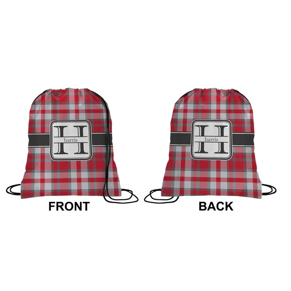 Red & Gray Plaid Drawstring Backpack