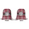 Red & Gray Plaid Drawstring Backpack Front & Back Small
