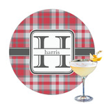 Red & Gray Plaid Printed Drink Topper (Personalized)