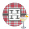 Red & Gray Plaid Drink Topper - Large - Single with Drink