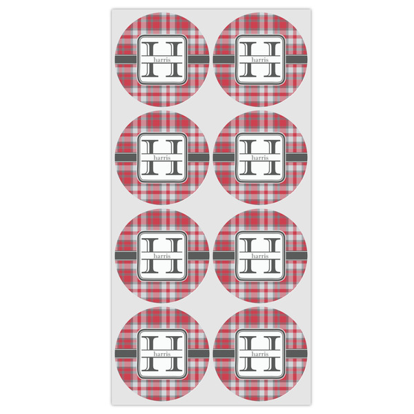 Red & Gray Plaid Drink Topper - Medium - Set of 12