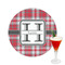 Red & Gray Plaid Drink Topper - Medium - Single with Drink