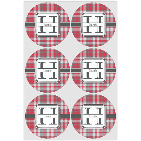 Red & Gray Plaid Drink Topper - XLarge - Set of 6
